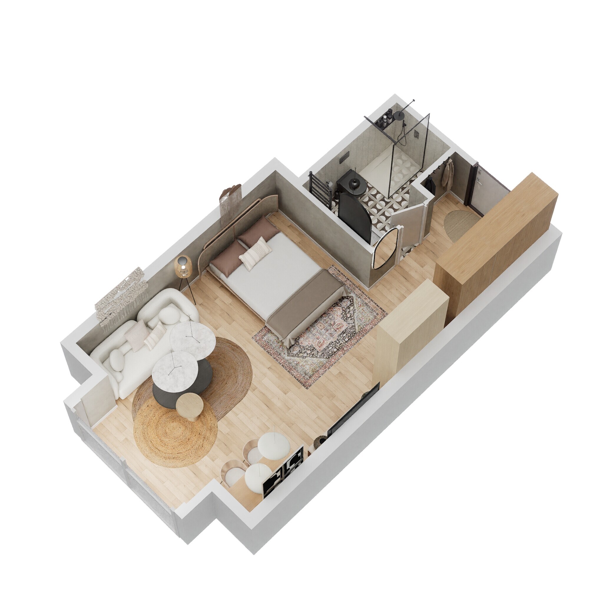 Floor plan of 275 Sq. Ft. Studio in Sumadhura Z Hub, Bangalore