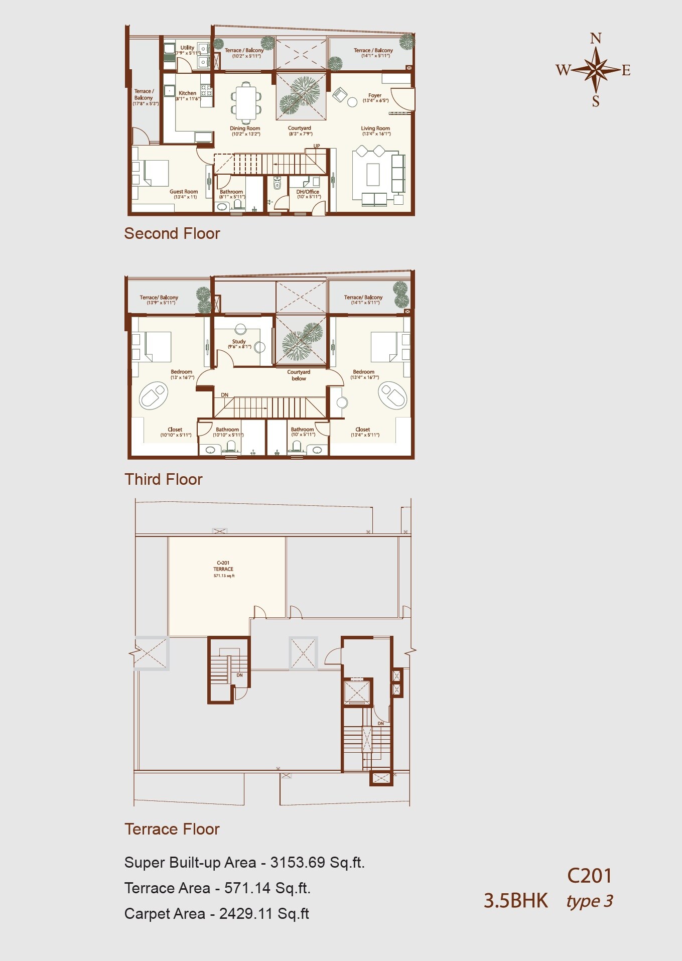 3 BHK 3153 Sq. Ft. Villament