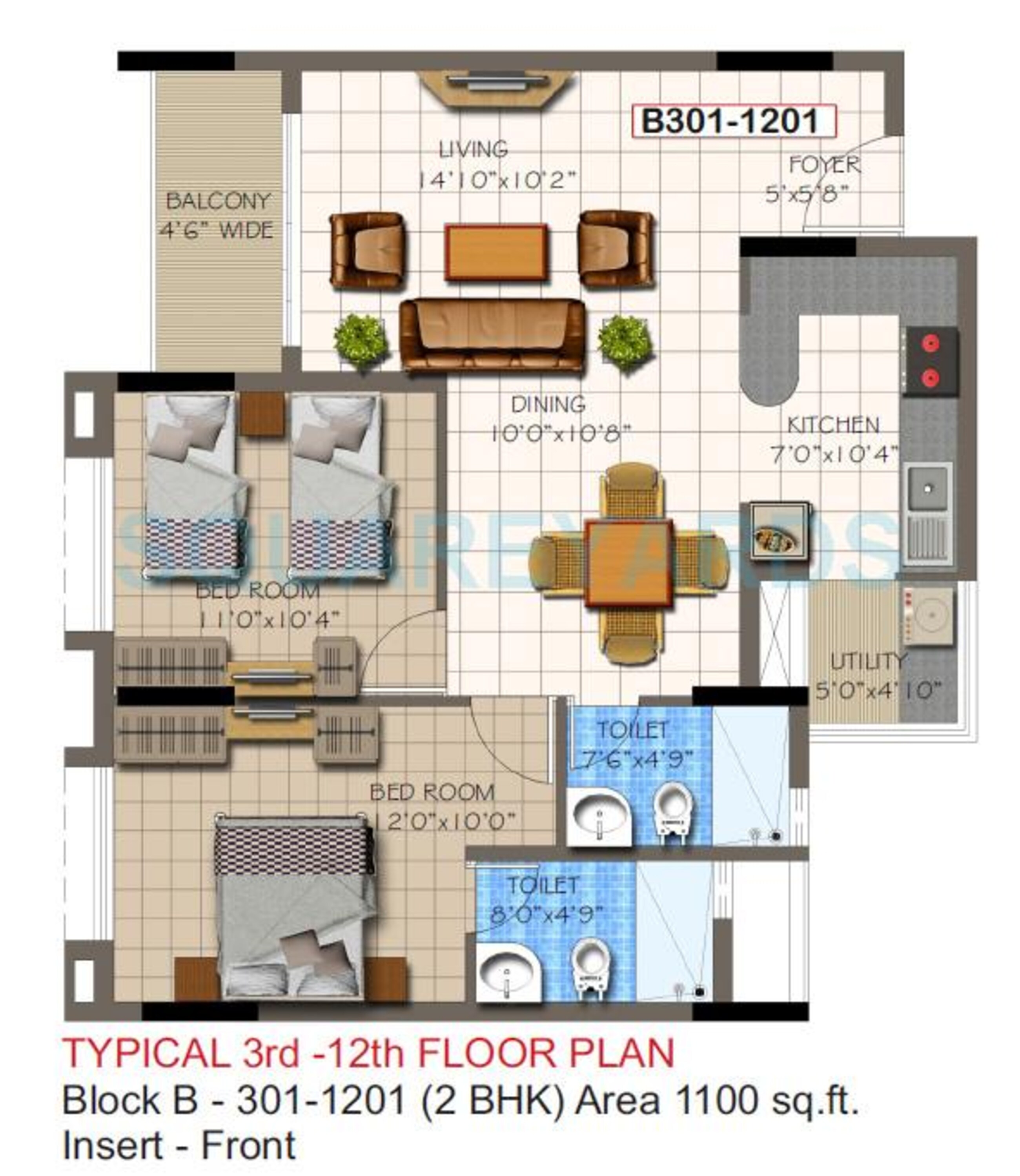 supertech micasa apartment 2bhk 1100sqft1