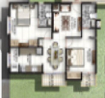 Floor plan of 2 BHK 1173 Sq. Ft. Apartment in Suraksha Heritage Park, Bangalore