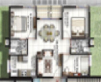 Floor plan of 2 BHK 1119 Sq. Ft. Apartment in Suraksha Heritage Park, Bangalore