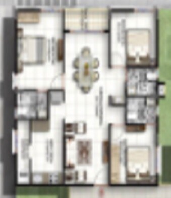 Floor plan of 3 BHK 1800 Sq. Ft. Apartment in Suraksha Heritage Park, Bangalore