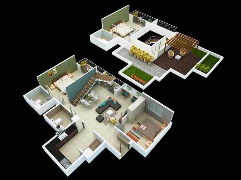 Floor plan of 3 BHK 1975 Sq. Ft. Apartment in Suvastu King George Avenue, Bangalore