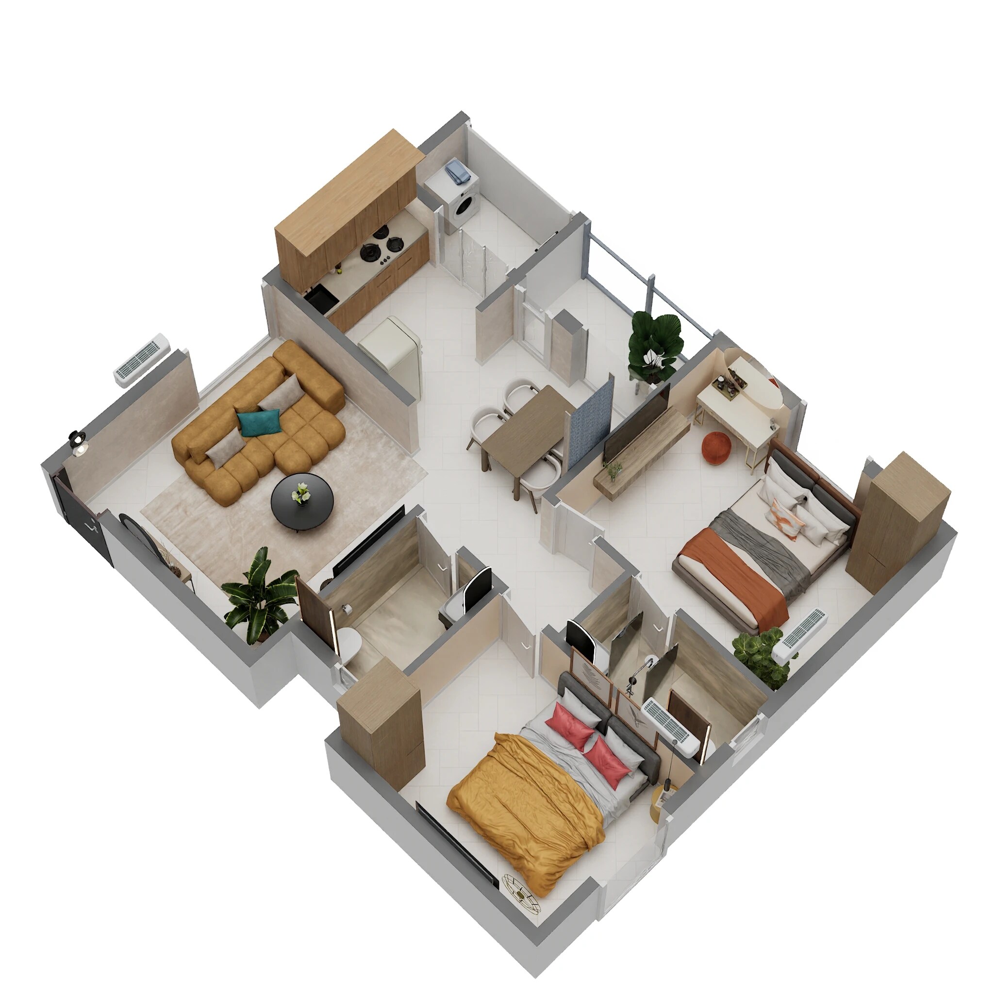Floor plan of 2 BHK 925 Sq. Ft. Apartment in SV Green View, Bangalore