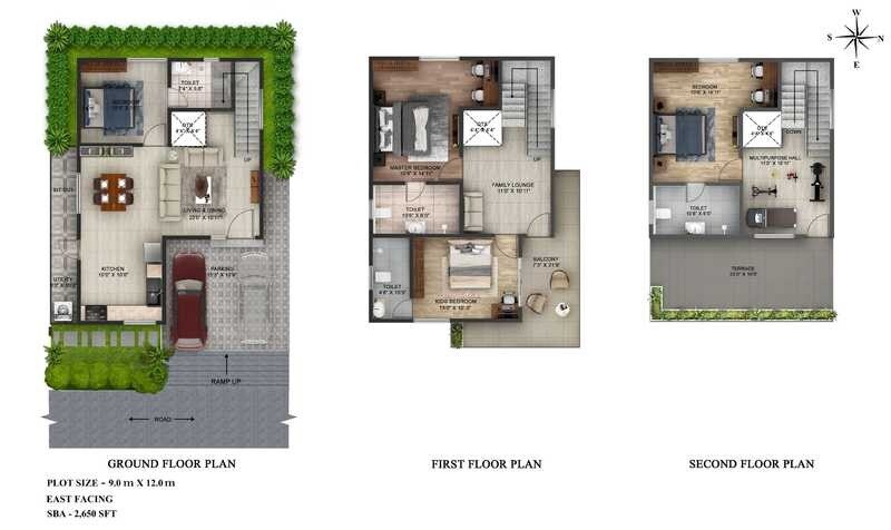 Floor plan of 4 BHK 2650 Sq. Ft. Villa in Terra Alegria, Bangalore