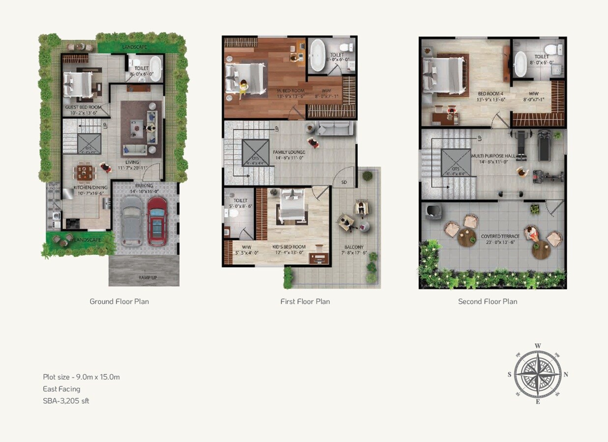 Floor plan of 4 BHK 3205 Sq. Ft. Villa in Terra Alegria, Bangalore