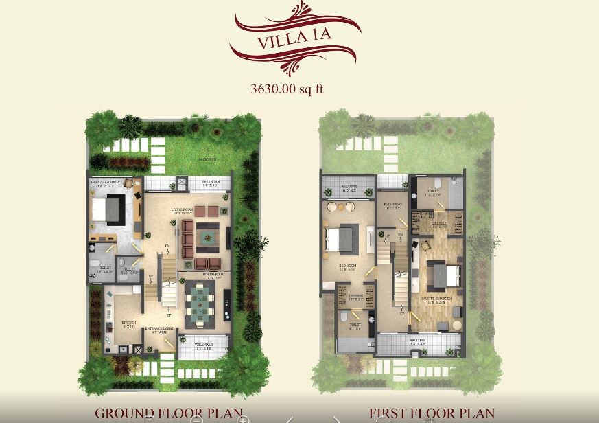 Floor plan of 4 BHK 3630 Sq. Ft. Villa in The Address Maker The Gran Carmen Address, Bangalore