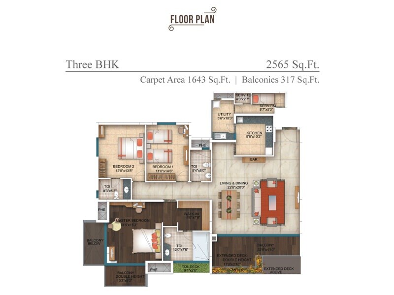 3 BHK 2565 Sq. Ft. Apartment