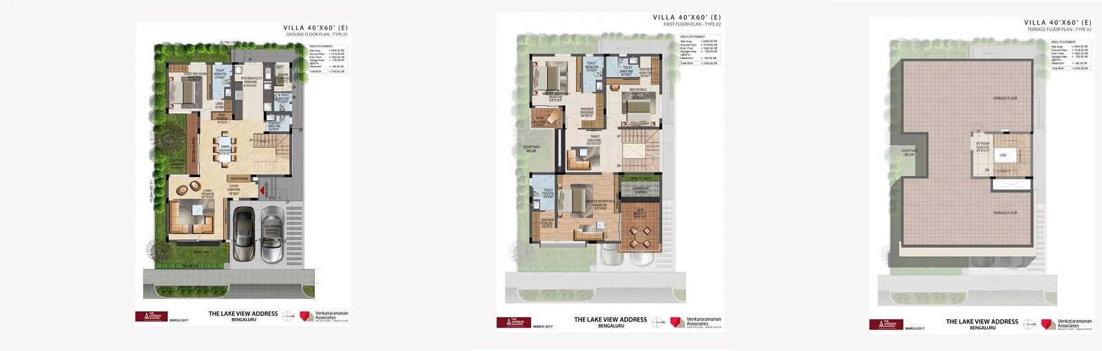 Floor plan of 4 BHK 3165 Sq. Ft. Villa in The Lake View Address, Bangalore