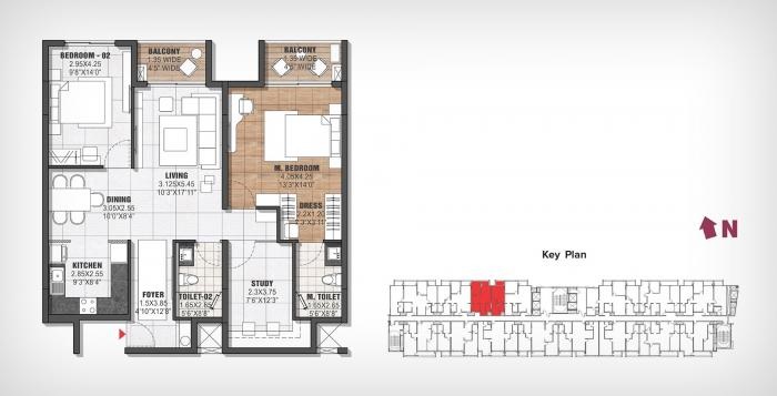 2 BHK 1941 Sq. Ft. Apartment in The Residences at Brigade Tech Gardens