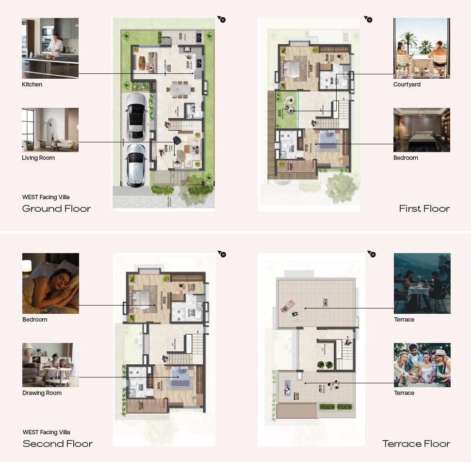 Floor plan of 4 BHK 3800 Sq. Ft. Villa in Theme Signature One, Bangalore