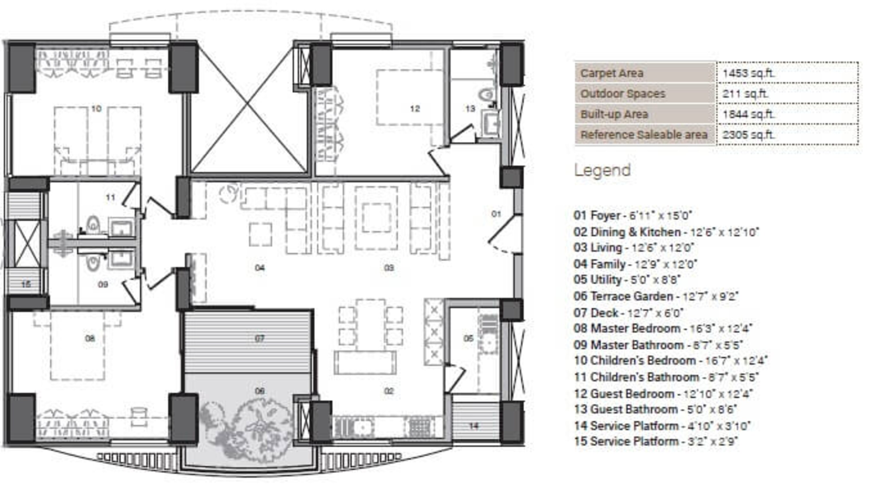 total environment in that quiet earth apartment 3bhk 1453sqft 1