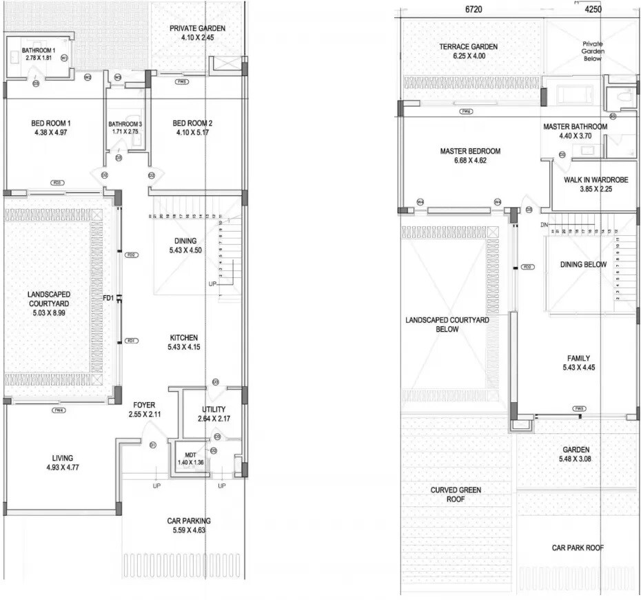 Floor plan of 4 BHK 3430 Sq. Ft. Villa in Total Environment In That Quiet Earth Phase 2 A, Bangalore