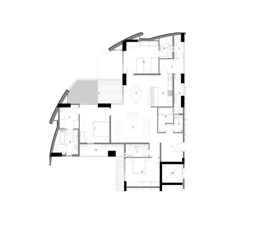 Floor plan of 3 BHK 3077 Sq. Ft. Apartment in Total Environment Learning To Fly, Bangalore