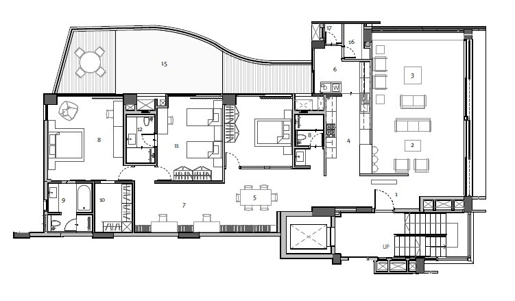 Floor plan of 3 BHK 4400 Sq. Ft. Apartment in Total Environment Lost In The Greens, Bangalore