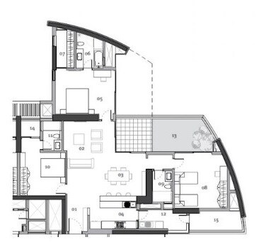Floor plan of 3 BHK 2753 Sq. Ft. Apartment in Total Environment Pursuit of a Radical Rhapsody, Bangalore