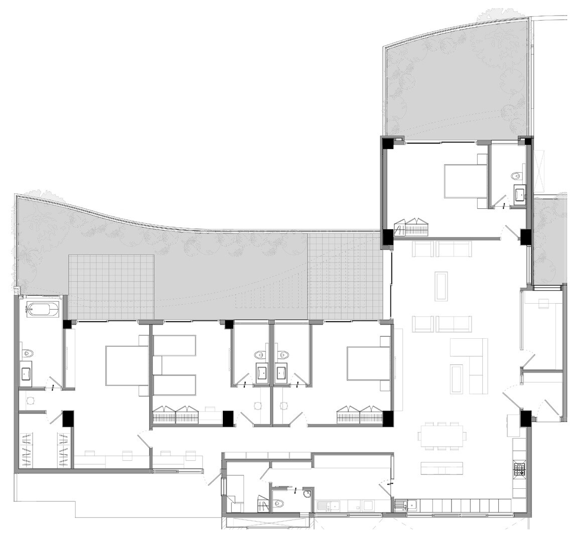 Floor plan of 4 BHK 5679 Sq. Ft. Apartment in Total Environment Pursuit of a Radical Rhapsody, Bangalore
