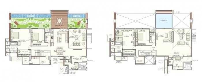 Floor plan of 4 BHK Apartment - 5924 sq. ft. in Total Environment Windmills Of Your Mind, Bangalore