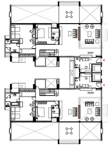 Floor plan of 4 BHK Apartment - 7648 sq. ft. in Total Environment Windmills Of Your Mind, Bangalore
