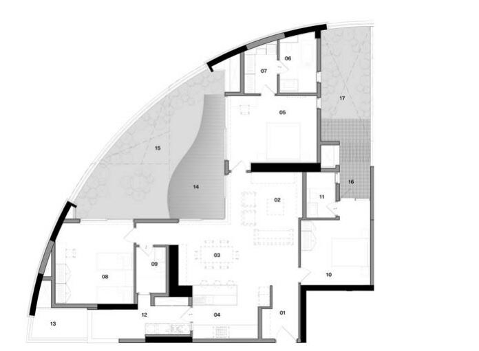Floor plan of 3 BHK 3398 Sq. Ft. Apartment in Total Pursuit of a Radical Rhapsody Phase 2, Bangalore