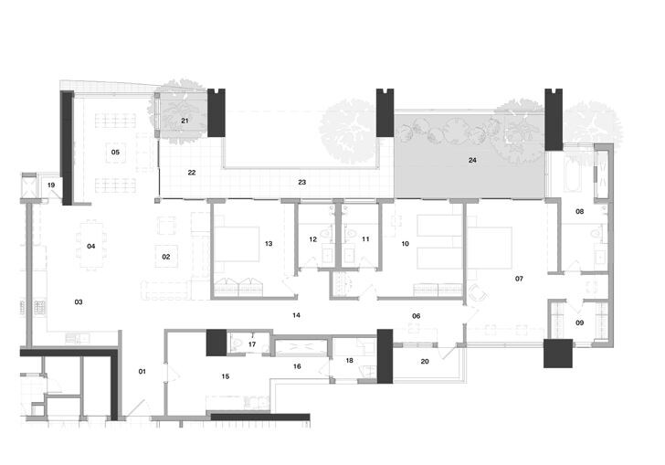 Floor plan of 3 BHK 4100 Sq. Ft. Apartment in Total Pursuit of a Radical Rhapsody Phase 2, Bangalore
