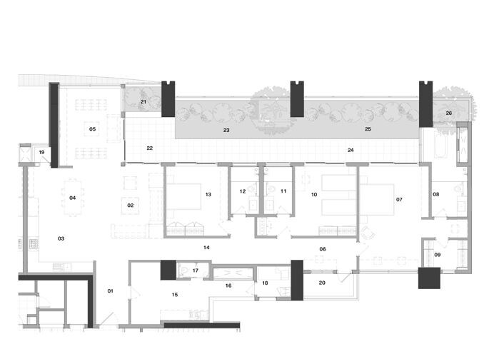Floor plan of 3 BHK 4389 Sq. Ft. Apartment in Total Pursuit of a Radical Rhapsody Phase 2, Bangalore