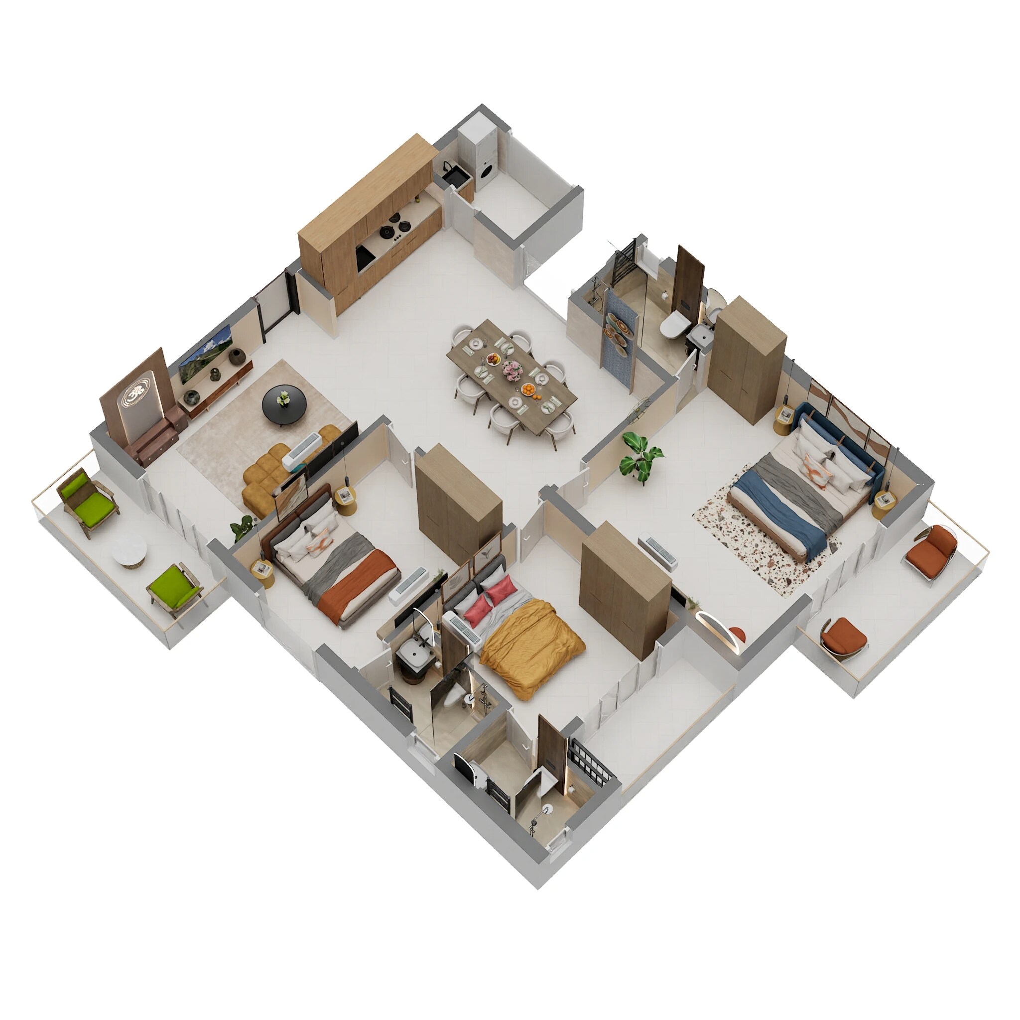 3 BHK 1715 Sq. Ft. Apartment
