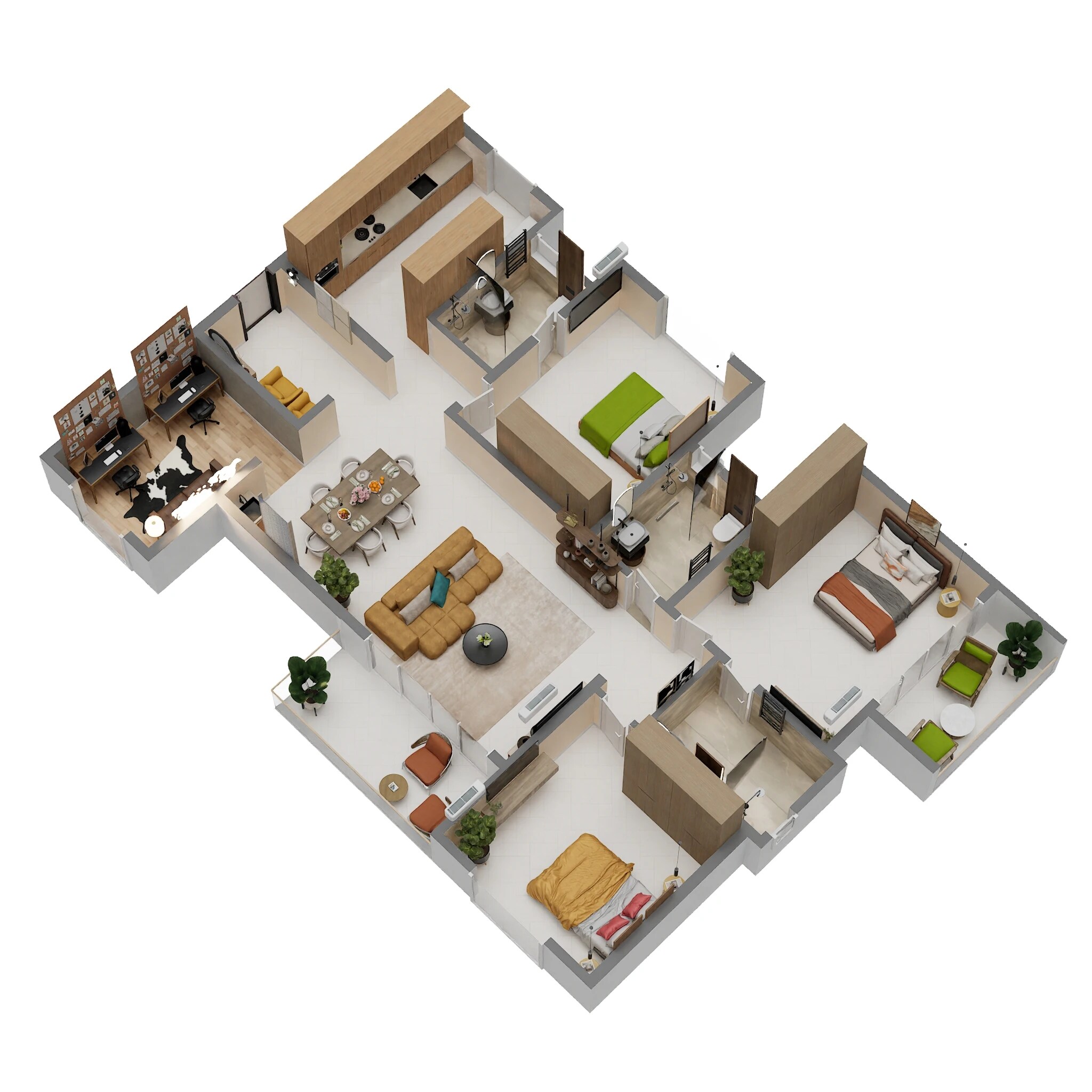 3 BHK 2030 Sq. Ft. Apartment