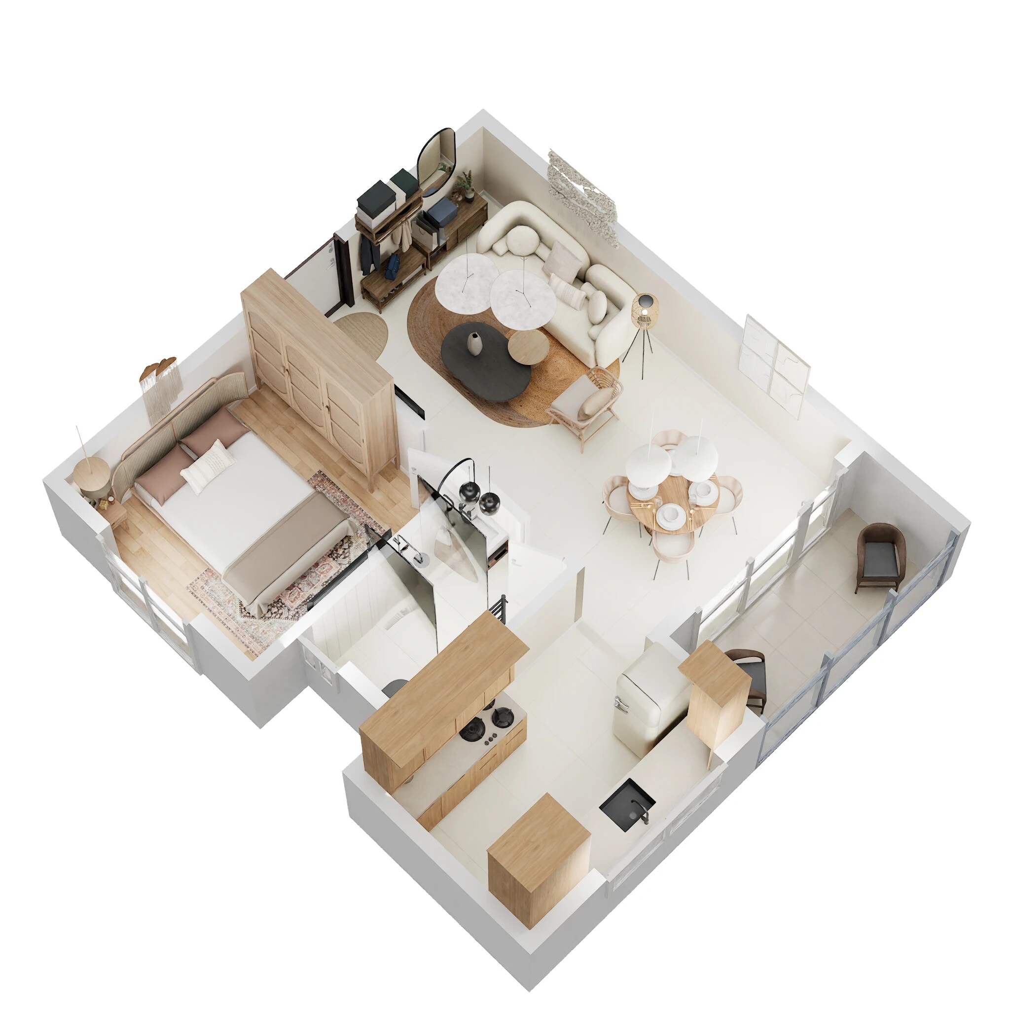 Floor plan of 1 BHK 710 Sq. Ft. Apartment in Trifecta Vanto, Bangalore