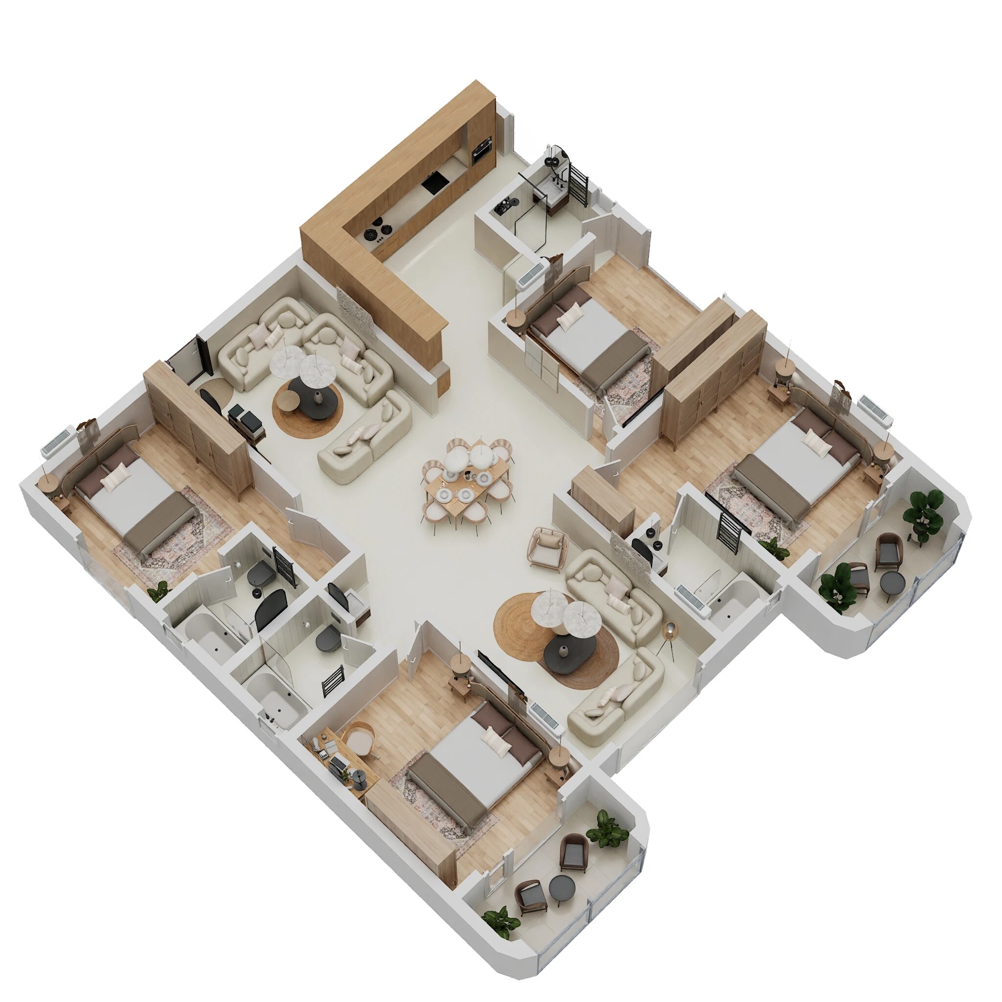 Floor plan of 4 BHK 2285 Sq. Ft. Apartment in TRU Aquapolis, Bangalore