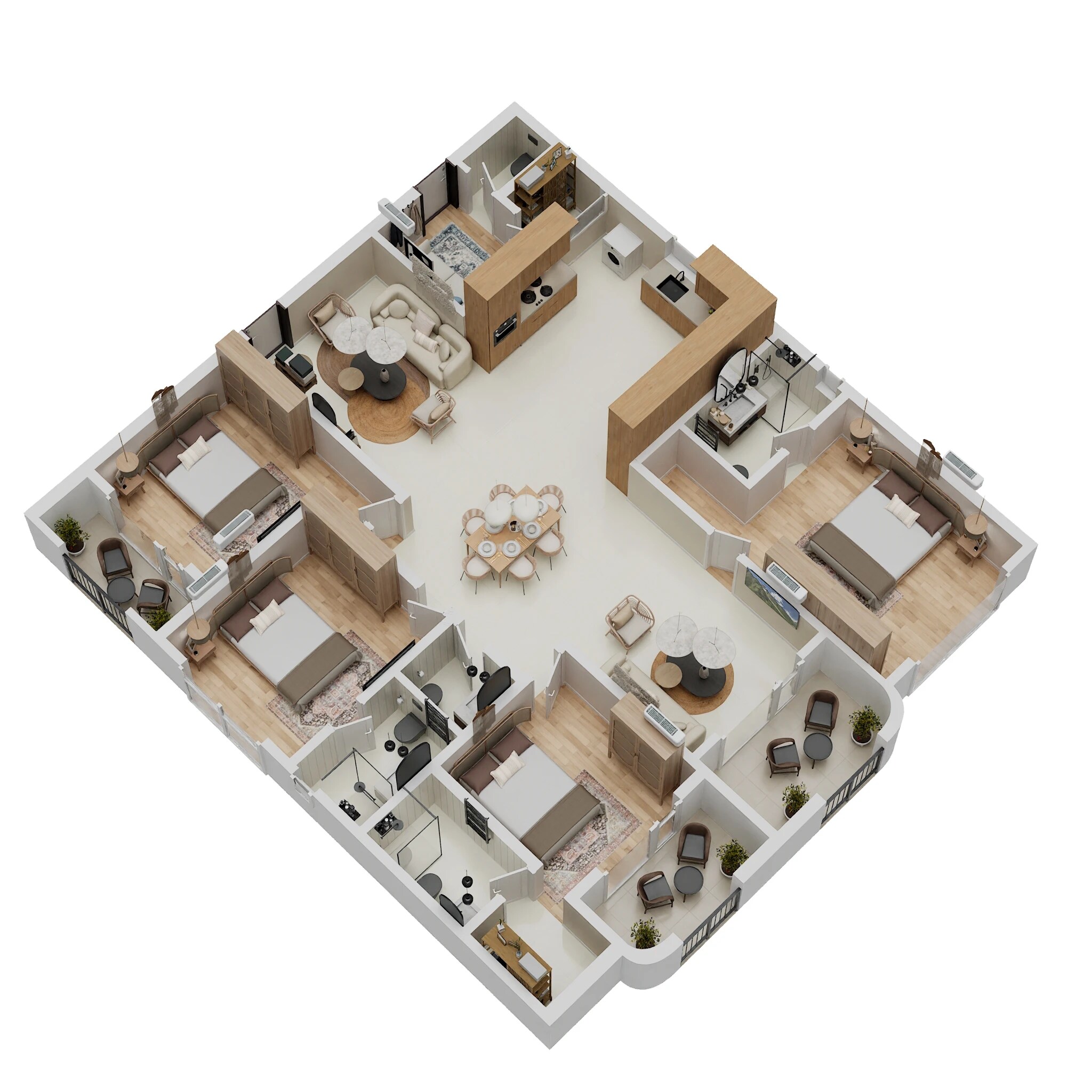 Floor plan of 4 BHK 2590 Sq. Ft. Apartment in TRU Aquapolis, Bangalore