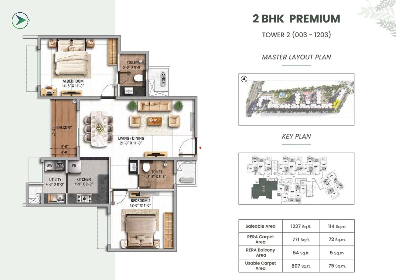 2 BHK 1227 Sq. Ft. Apartment