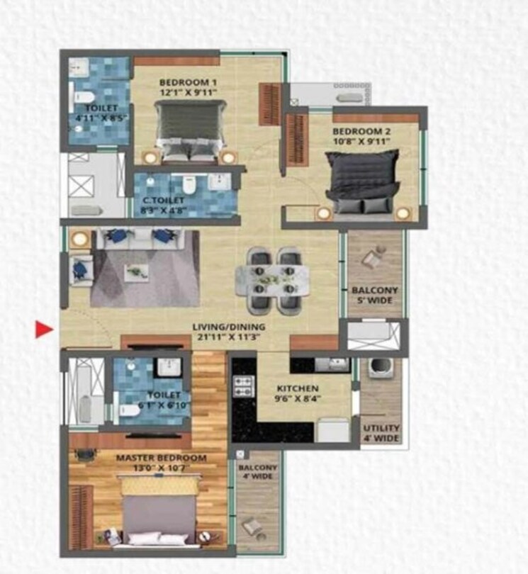 Other, tvs-emerald-isle-of-trees 3 Bedroom 1499 Sq.Ft. Apartment In Rachenahalli Bangalore 8965642