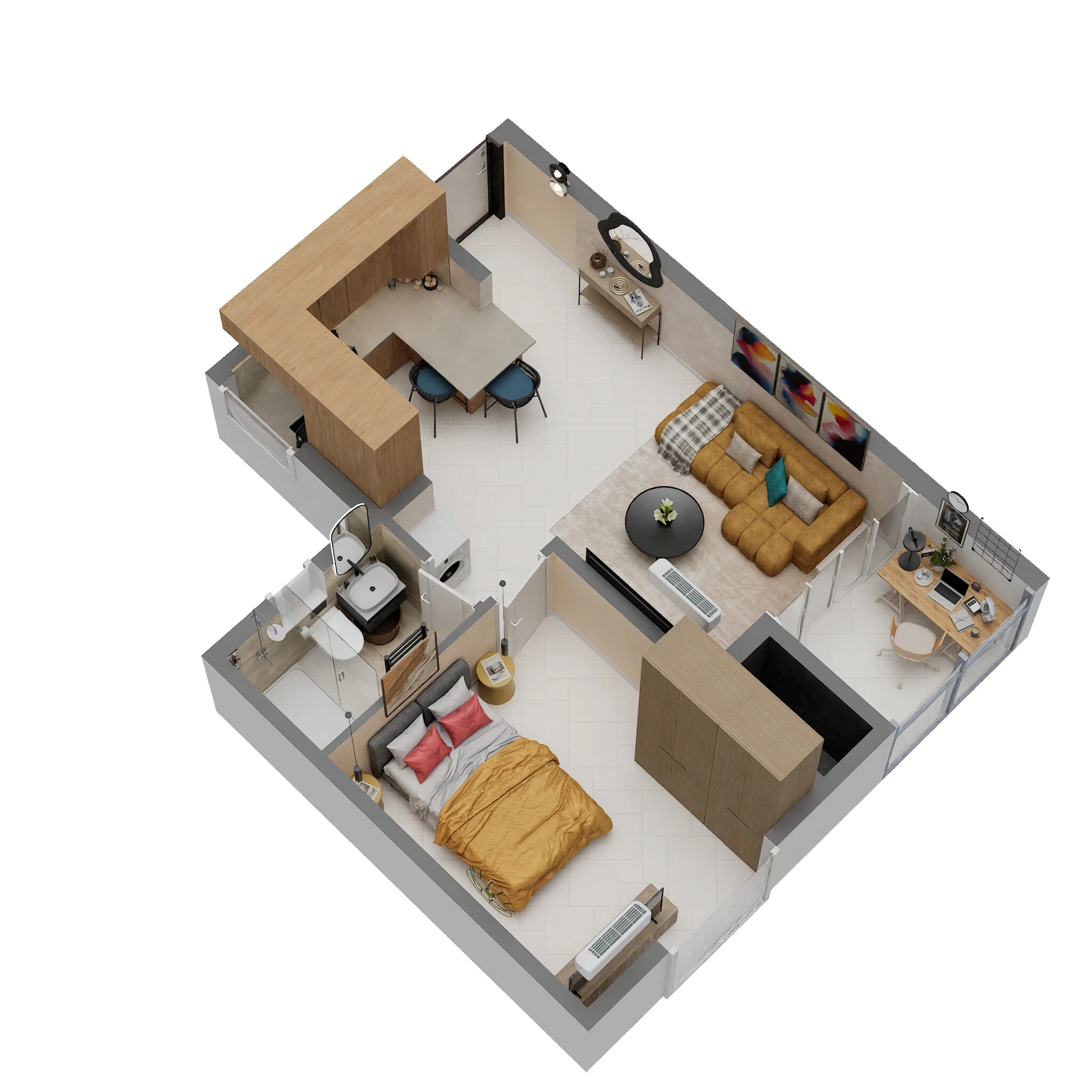 1 BHK 615 Sq. Ft. Apartment