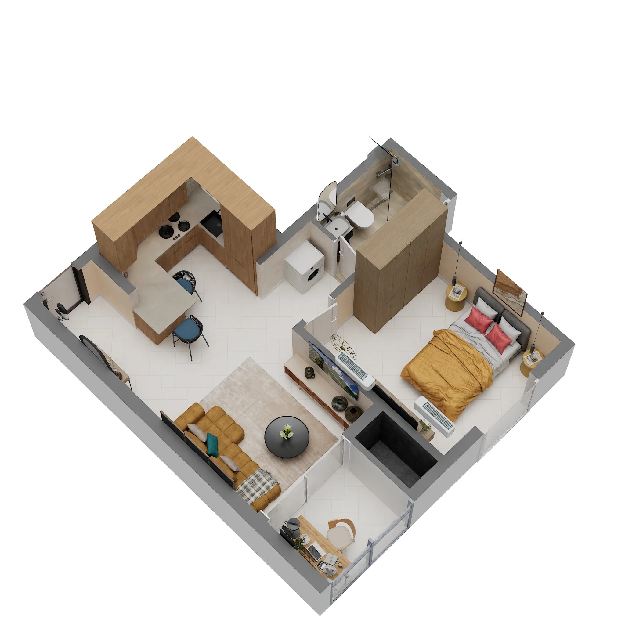 1 BHK 632 Sq. Ft. Apartment
