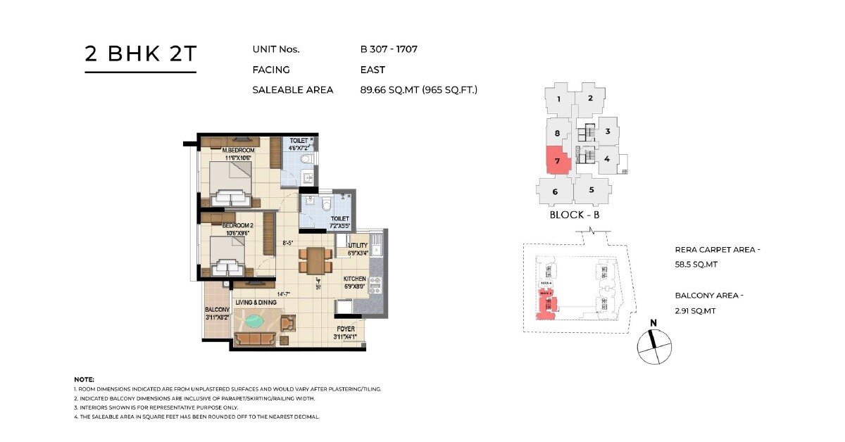  2 BHK Apartment at TVS Emerald Jardin, Singasandra – for Sale