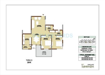 2 BHK Apartment For Rent in Unishire Terraza Thanisandra Bangalore  7832887