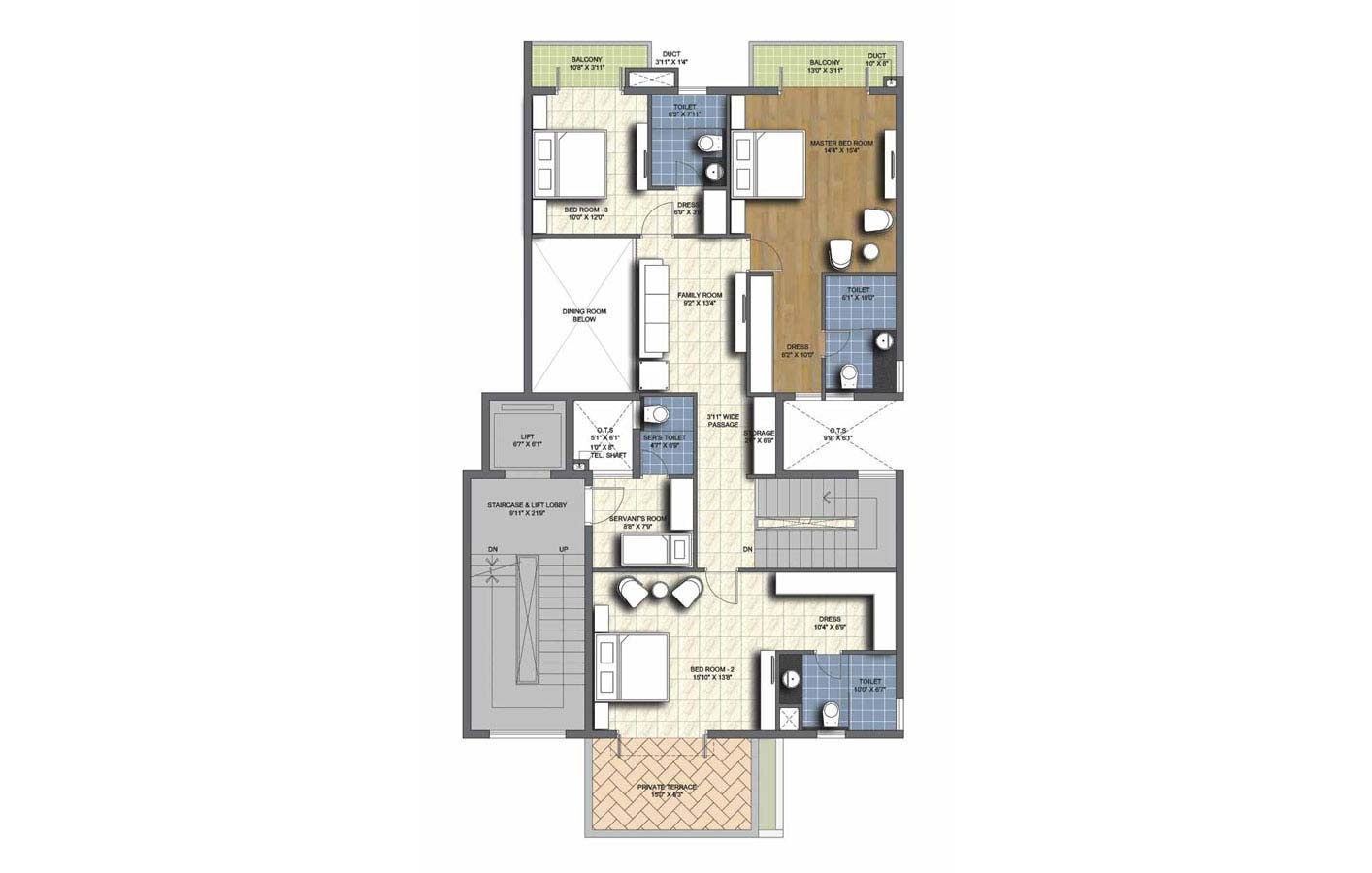 unitech uniworld resort apartment 4bhk 3920sqft31