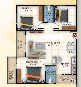 2 BHK 1295 Sq. Ft. Apartment