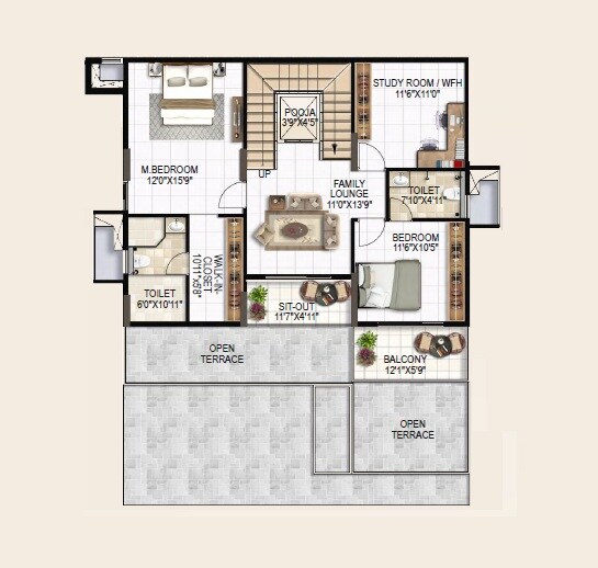 2 BHK 1295 Sq. Ft. Apartment