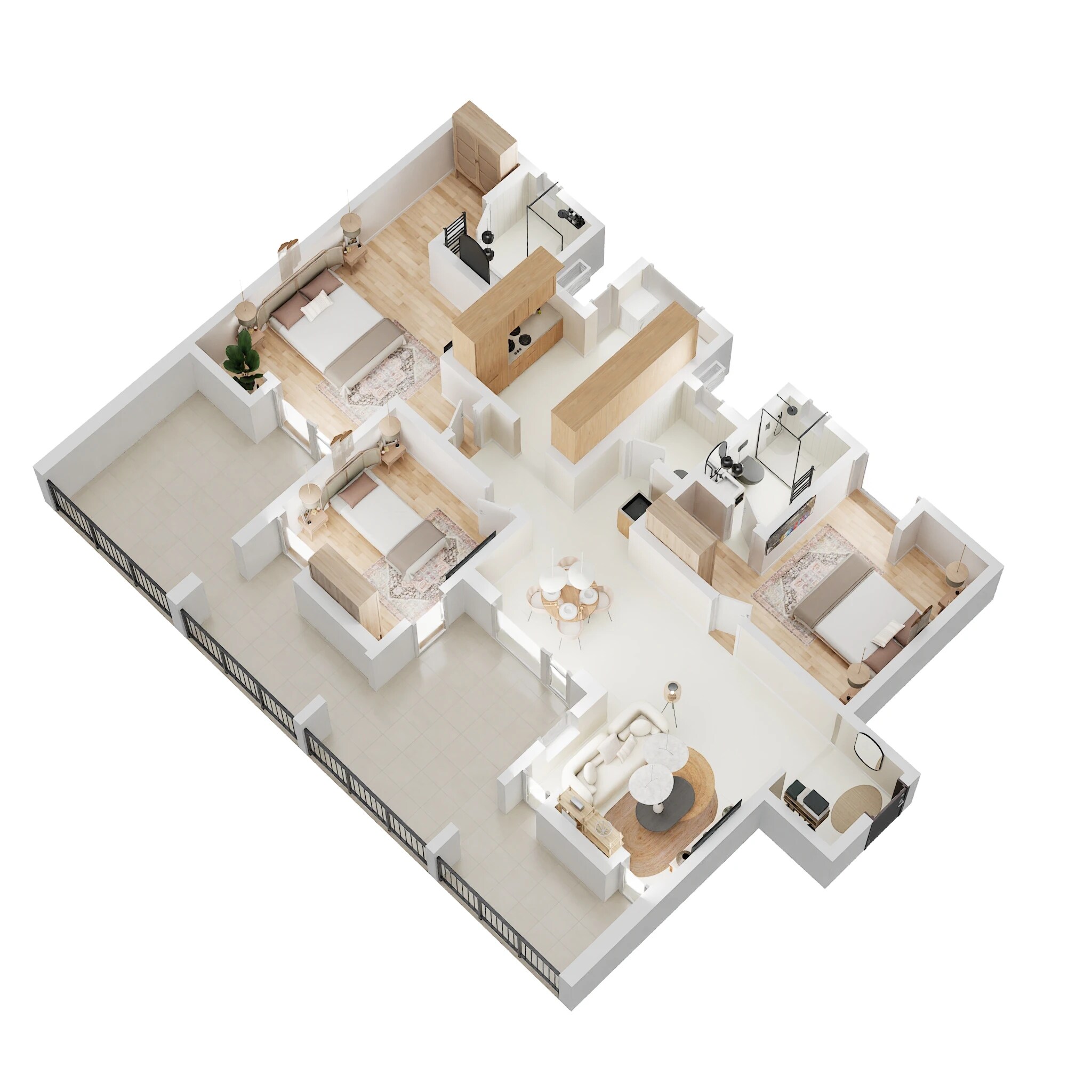 Floor plan of 3 BHK 2198 Sq. Ft. Apartment in Urban Poetry Of Earth, Bangalore