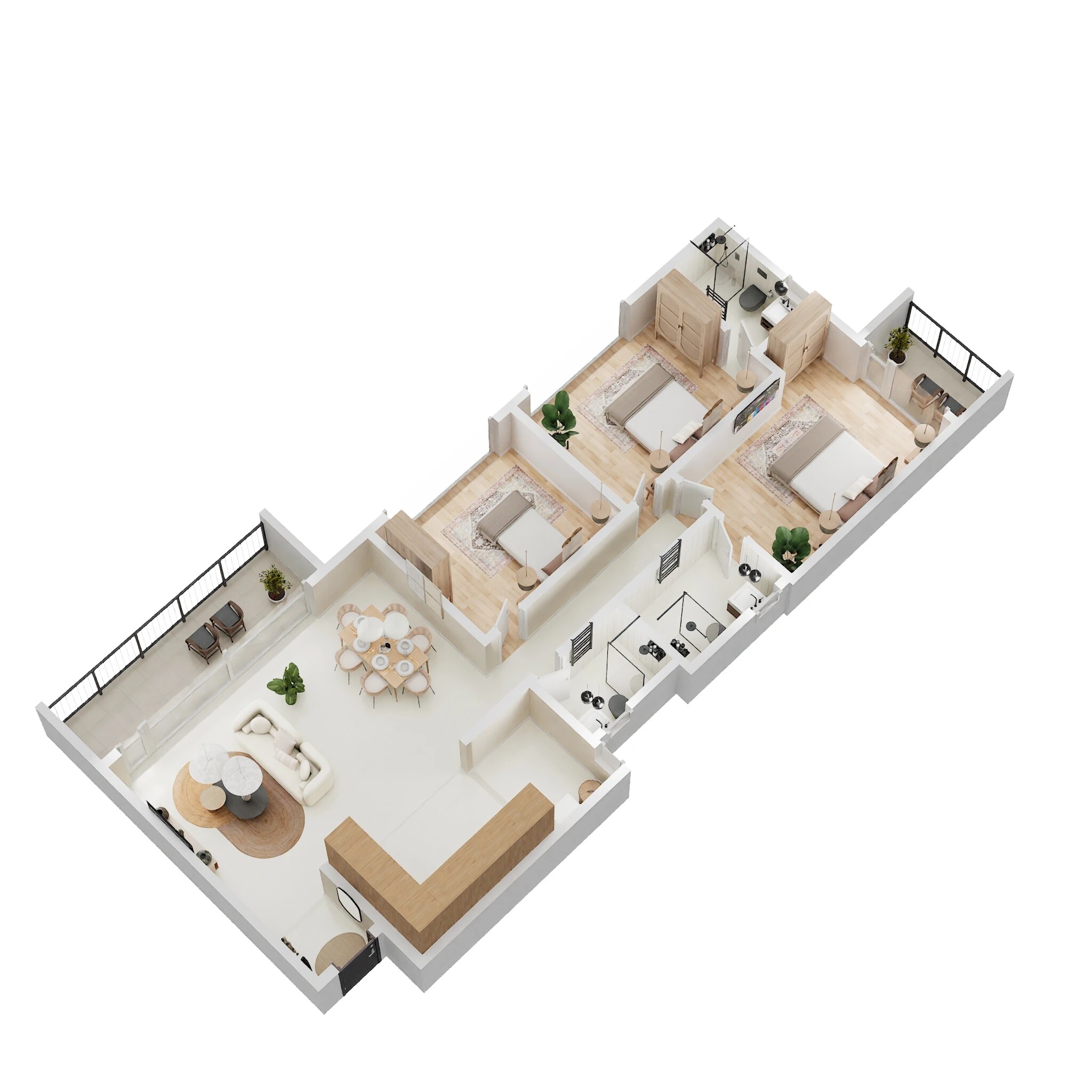 Floor plan of 3 BHK 1746 Sq. Ft. Apartment in Urbanest East Field, Bangalore