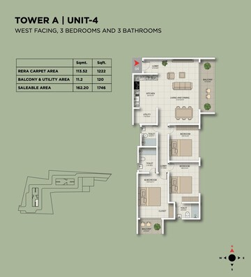  3 BHK Apartment at Urbanest East Field, Hoskote – for Sale