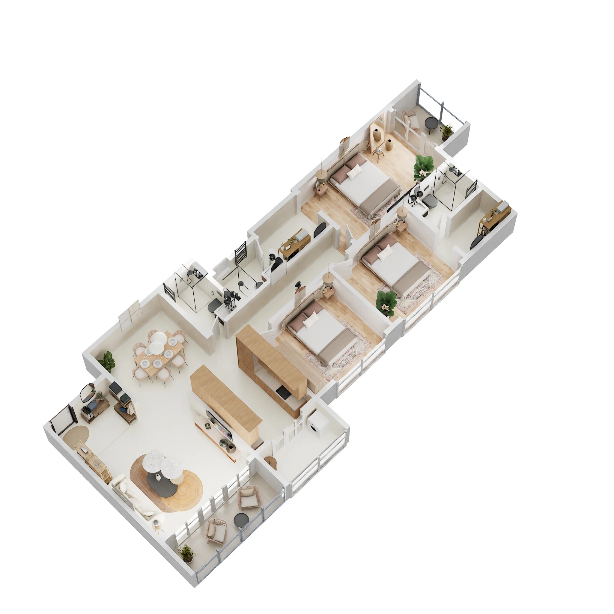 Floor plan of 3 BHK 1886 Sq. Ft. Apartment in Urbanest East Field, Bangalore