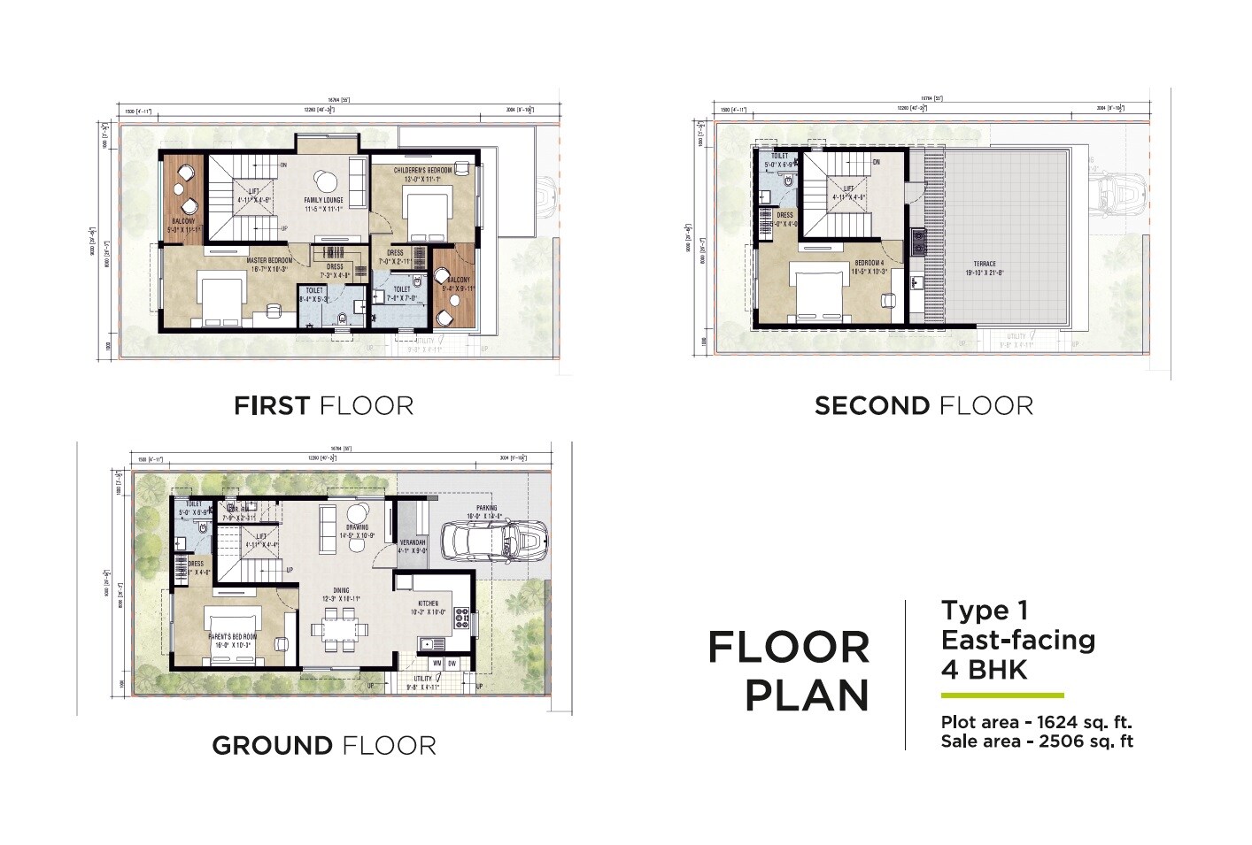Floor plan of 4 BHK 2506 Sq. Ft. Villa in Urbanrise Paradise On Earth, Bangalore