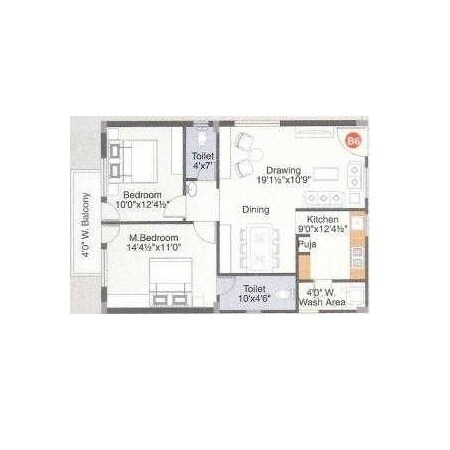 2 BHK 1165 Sq. Ft. Apartment