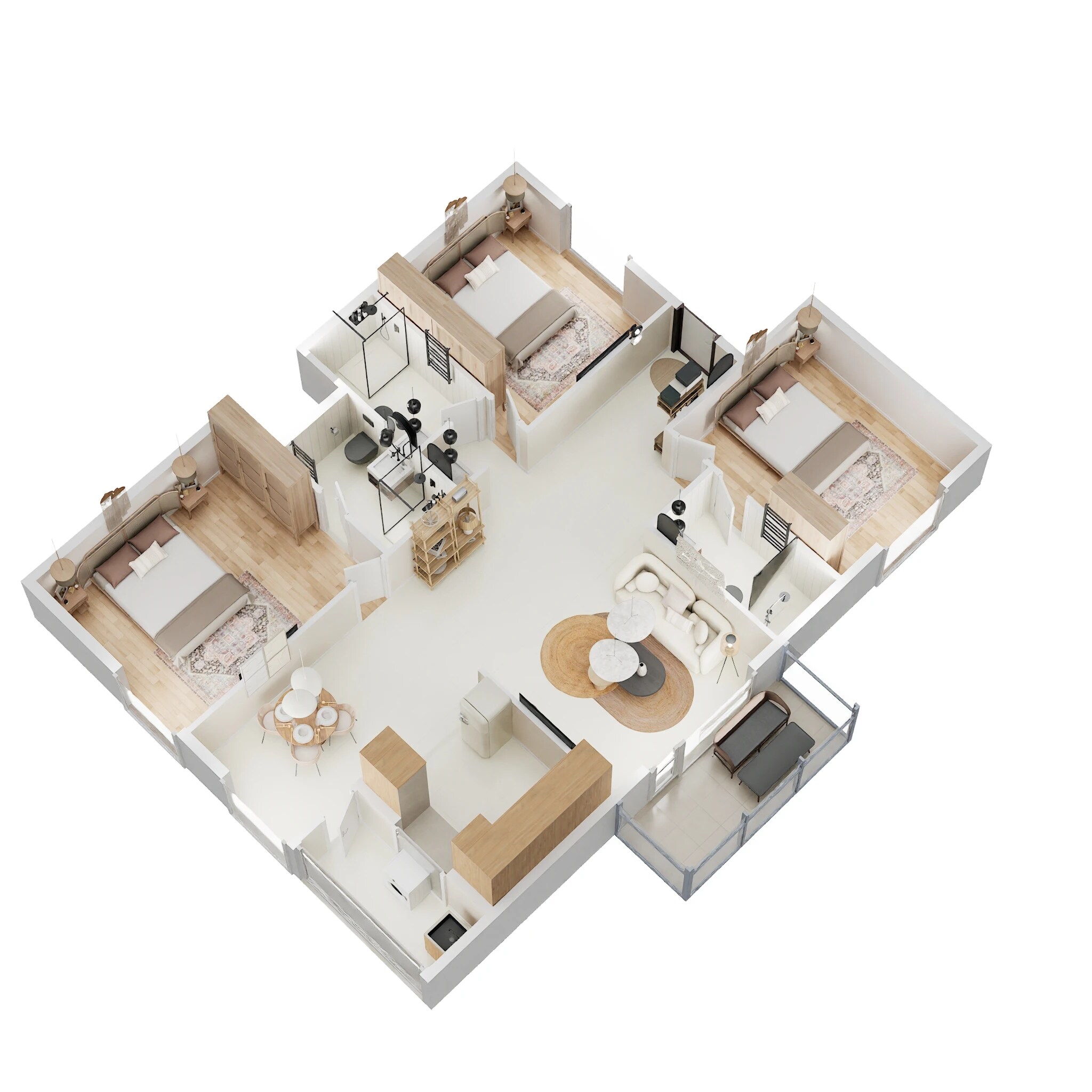 Floor plan of 3 BHK 1790 Sq. Ft. Apartment in V2 Vajra Elegance, Bangalore