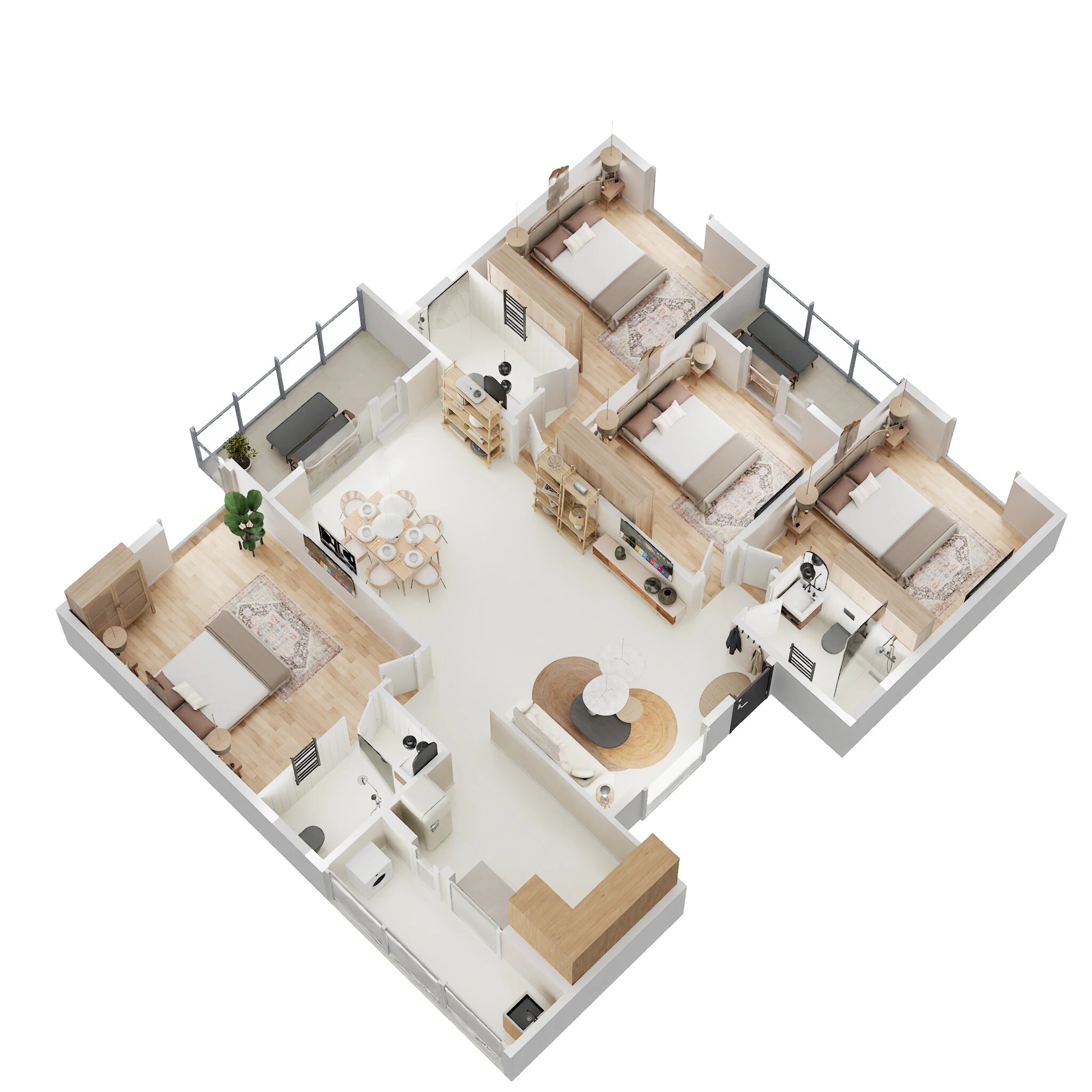Floor plan of 4 BHK 2145 Sq. Ft. Apartment in V2 Vajra Elegance, Bangalore