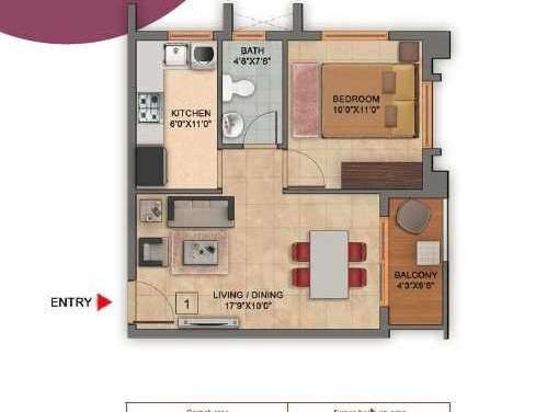 vaishnavi gardenia apartment 1bhk 610sqft1