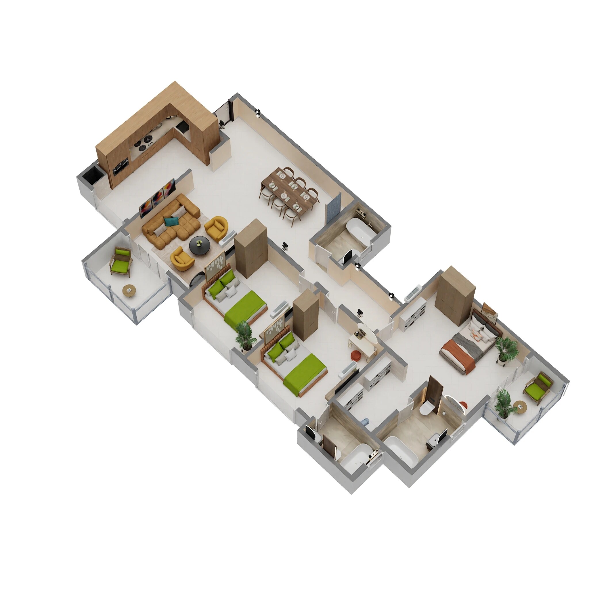 3 BHK 2070 Sq. Ft. Apartment